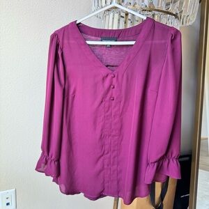 Purple Button-Down Blouse